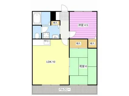 グランドハイツ(2DK/2階)の間取り写真