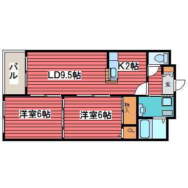 ロジュマン115(2LDK/2階)の間取り写真