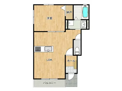 メゾンクレール(1LDK/1階)の間取り写真