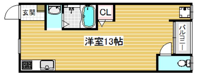 テンマハイツ(1K/2階)の間取り写真