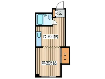 メイゾン麻生(1DK/2階)の間取り写真