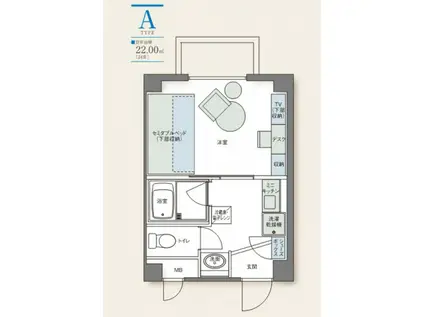 アルファコンフォート高松(1K/5階)の間取り写真