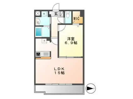 リバーコート砂田橋 II(1LDK/14階)の間取り写真