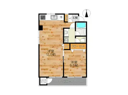 大和屋ビル(1LDK/4階)の間取り写真