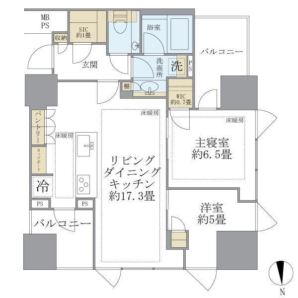 三田ガーデンヒルズサウスヒル(2LDK/13階)の間取り写真