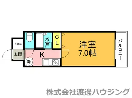スカーレット江坂(1K/6階)の間取り写真