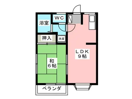 ダイアヒルズ(1LDK/1階)の間取り写真