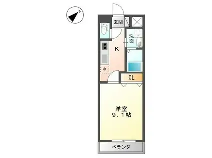 メランジェタブレット(1K/2階)の間取り写真