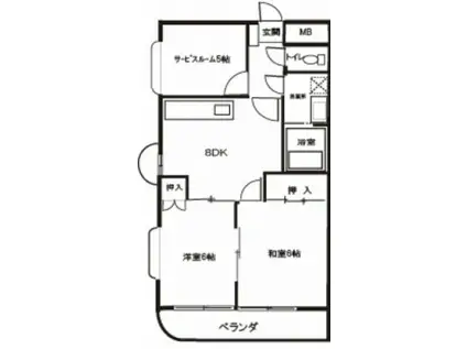 ハイツ76(2SDK/2階)の間取り写真