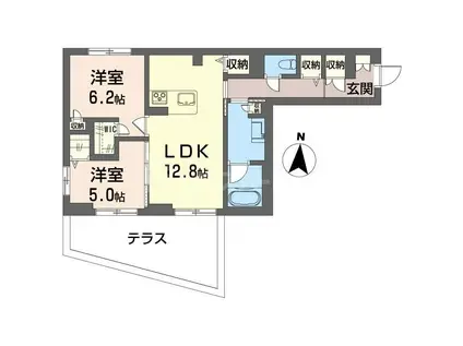 THE SENSE(2LDK/1階)の間取り写真