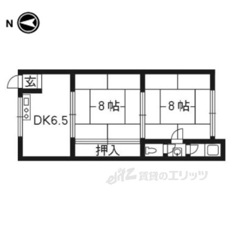 コーポヤマシタ(2DK/1階)の間取り写真