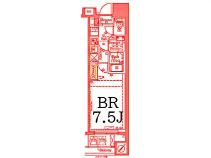 HYSCONFRONT横濱BAY(1K/11階)の間取り写真