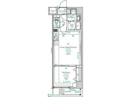 MIND SHIMURASAKAUE(1LDK/4階)の間取り写真