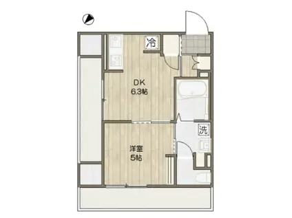 ラ・ブークル(1DK/7階)の間取り写真