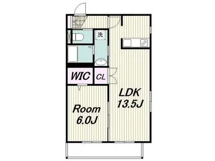 鵠沼レジデンス(1LDK/1階)の間取り写真