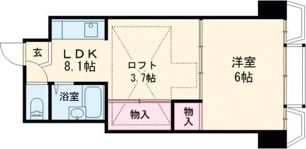 シティパレス市役所前PART2(1LDK/3階)の間取り写真
