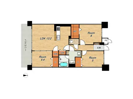 クリスタ京都(3LDK/8階)の間取り写真