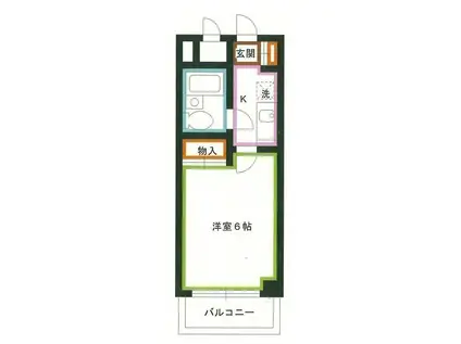 コスモリード国分寺(1K/8階)の間取り写真