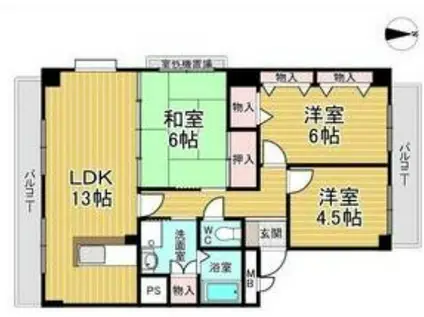 サンセテリ・III・源(3LDK/2階)の間取り写真