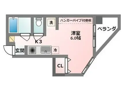 コート・ダジュール(1K/6階)の間取り写真