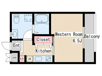 パロス須磨戸政町(1K/3階)の間取り写真
