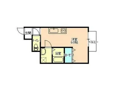 ベル・クレール(1K/1階)の間取り写真