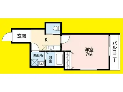 ルミエールいずみ中央(1K/3階)の間取り写真