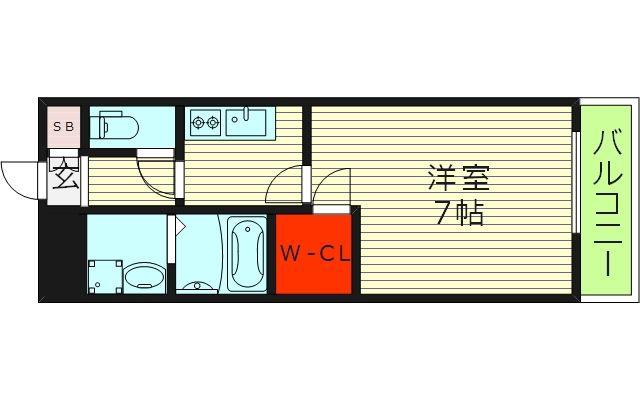 GARDENIA鶴見(1K/13階)の間取り写真