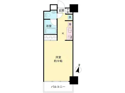 グレンパーク秋葉原イースト(ワンルーム/10階)の間取り写真