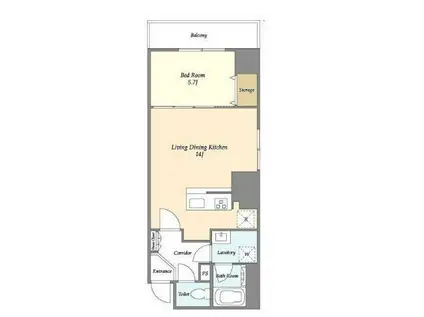 NIFIT NIHONBASHI YOKOYAMACHO(1LDK/3階)の間取り写真