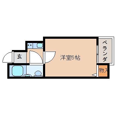 ハイコート枚方(1K/2階)の間取り写真