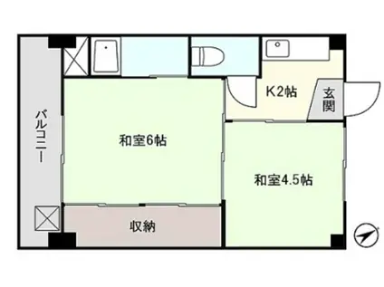 アシスト上越マンションI(2K/2階)の間取り写真