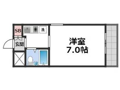 JHCハイツ(1K/6階)の間取り写真