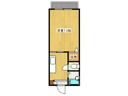 ベレオ汐見丘(1K/2階)の間取り写真