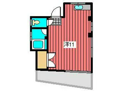 K&Kハイツ(ワンルーム/4階)の間取り写真