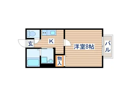 レジデンス薬師堂A(1K/1階)の間取り写真