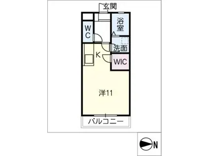 ラティエラ常滑C棟(ワンルーム/1階)の間取り写真