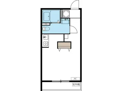 M-1 TOKYO 鵜の木(ワンルーム/2階)の間取り写真