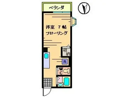 パークサイド(ワンルーム/2階)の間取り写真