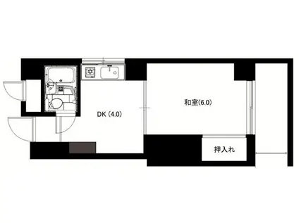 ルネッサンス広川(1DK/4階)の間取り写真