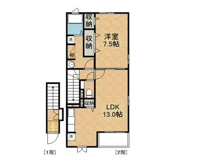 クレメント・FII(1LDK/2階)の間取り写真
