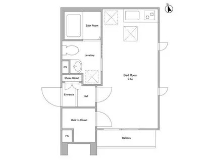 シルバラードトスカン(ワンルーム/1階)の間取り写真