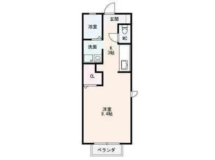 エクセレントKIII(ワンルーム/1階)の間取り写真