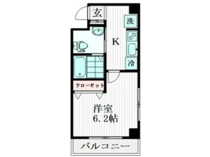 ジェラトーニ浦安(1K/2階)の間取り写真