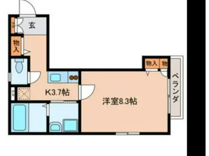 サザンテラス(1K/2階)の間取り写真