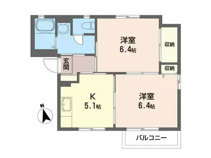 グランドエトールII(1LDK/1階)の間取り写真