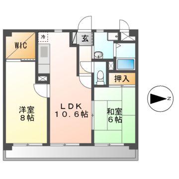フレンドリー瑞浪III(2LDK/3階)の間取り写真
