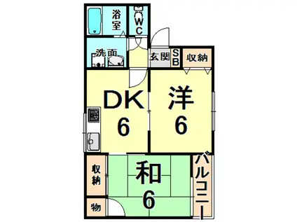 ステージア中野(2DK/1階)の間取り写真