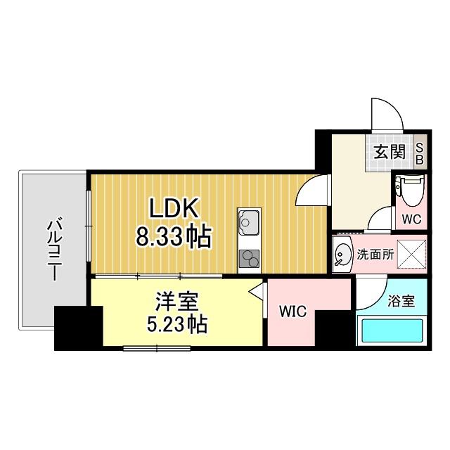 プレジデンスザ小倉(1LDK/6階)の間取り写真