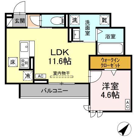 カーサ・クレール(1LDK/1階)の間取り写真